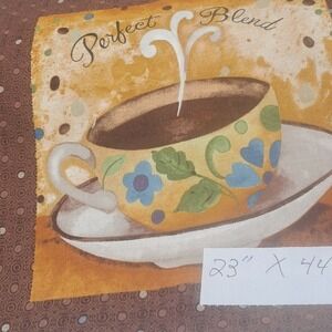 Clothworks Coffee House Fabric Bundle Quilt‎ Cotton Squares Brown Blue